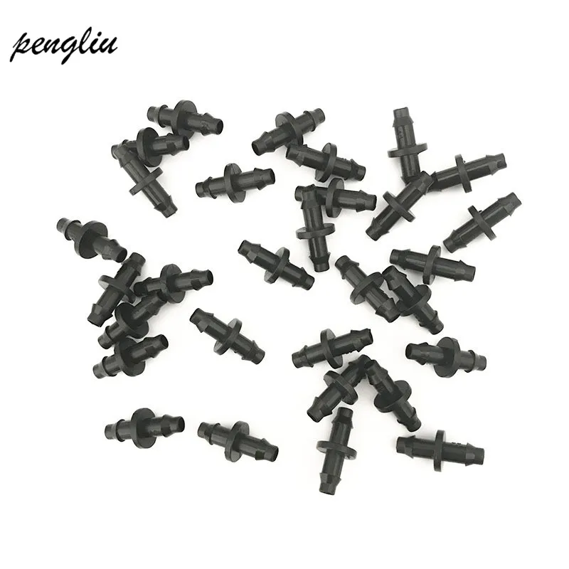 

100 Pcs Water Hose Connector Agricultural Irrigation Garden Lawn 1/4 '' Water Connector Drip Irrigation kit Connect 4/7mm IT007