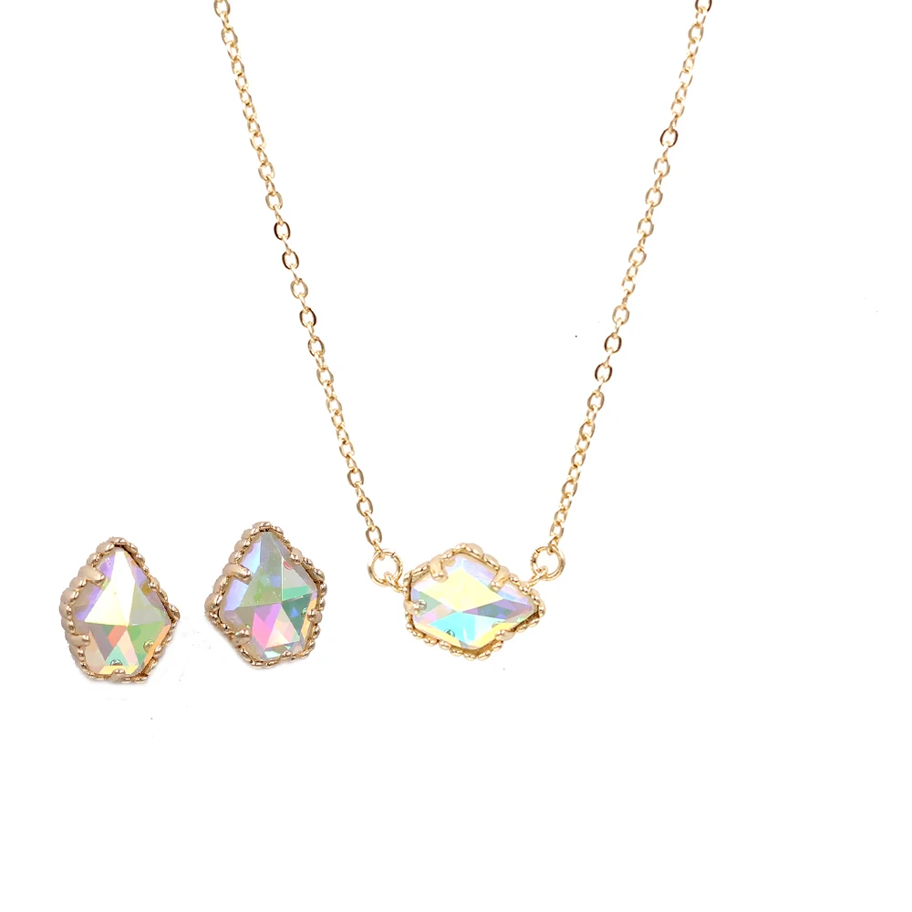 Лидер продаж 2020 года чокер в виде пятиугольника из цветного стекла AB с