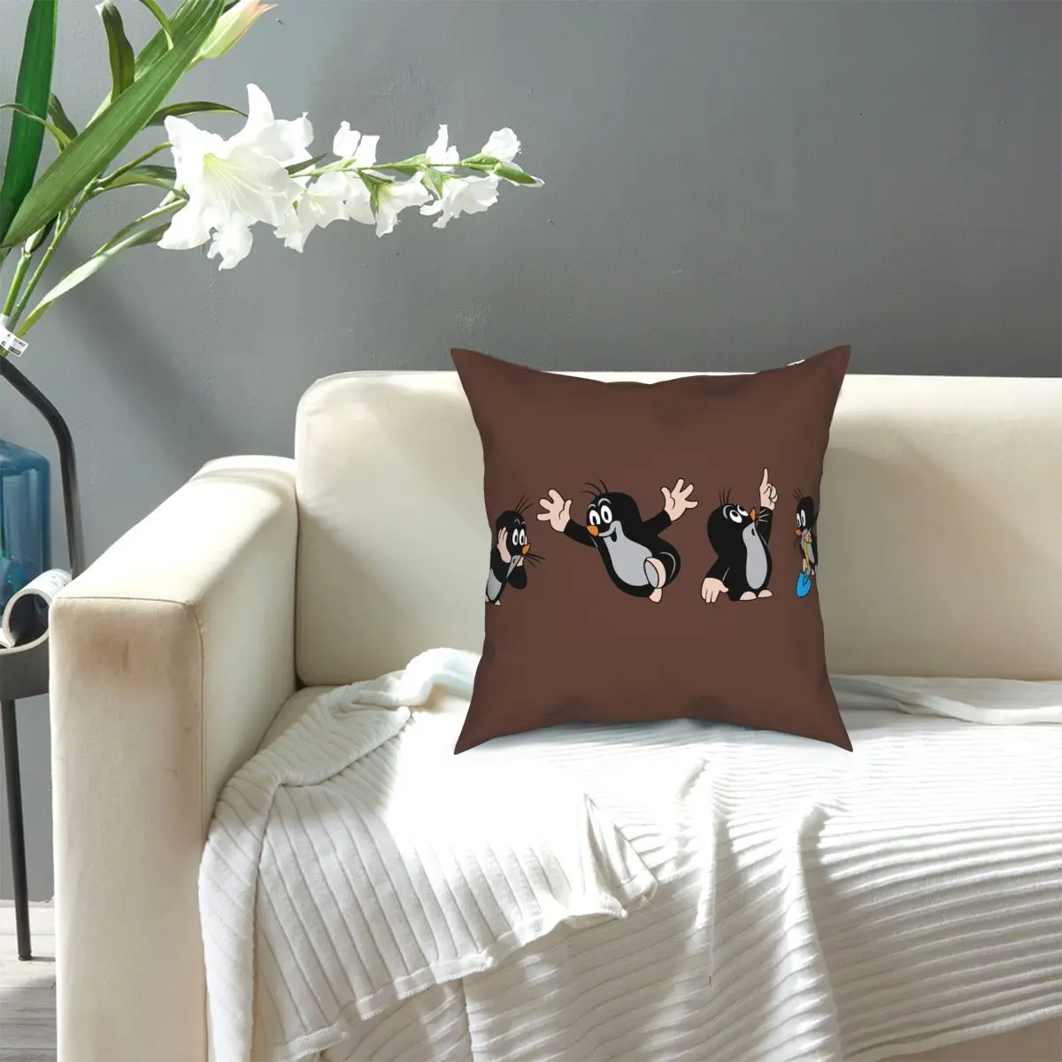 European Mole Comics Pillowcase Home Decorative Krtek Little Maulwurf Cushions Throw Pillow for Living Room Double-sided Print images - 6