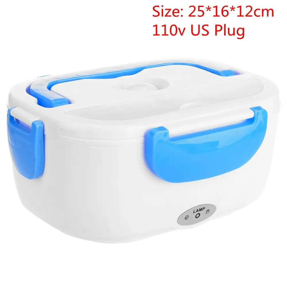 110V Blue US 220 л в 40 Вт портативный Электрический Ланч-бокс пищевой Bento Ланч-бокс нагревательный контейнер подогреватель пищи для детей EU US GB вилка - Цвет: 110V Blue US