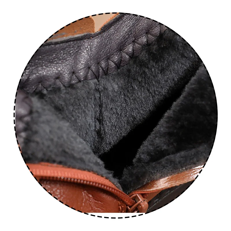 Ботинки женские кожаные осенне-зимние водостойкие с плюшевой подкладкой | Обувь