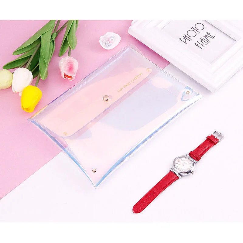 Local Stock Unisex Women Men Clear Envelope Clutch PVC Vinyl Studded Transparent Bag Handbag Simple Soft Hasp Casual Day Clutchs | Багаж и