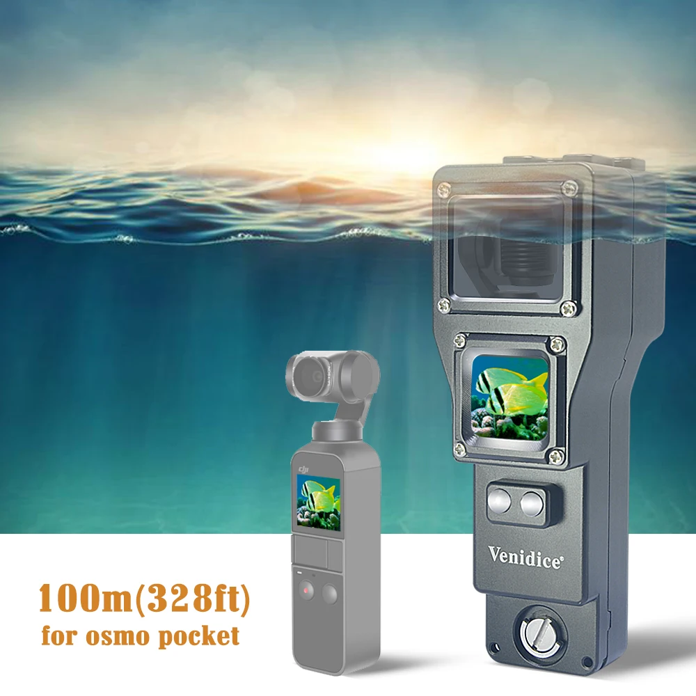 

Mcoplus Aluminum alloy DJI Osmo Pocket Waterproof Diving Housing Case Supports water resistance at depths 100m/328ft
