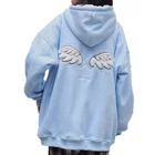 Зимняя парная одежда, толстовки с вышивкой на спине с крыльями ангела, женская модная уличная одежда, толстовки с карманами