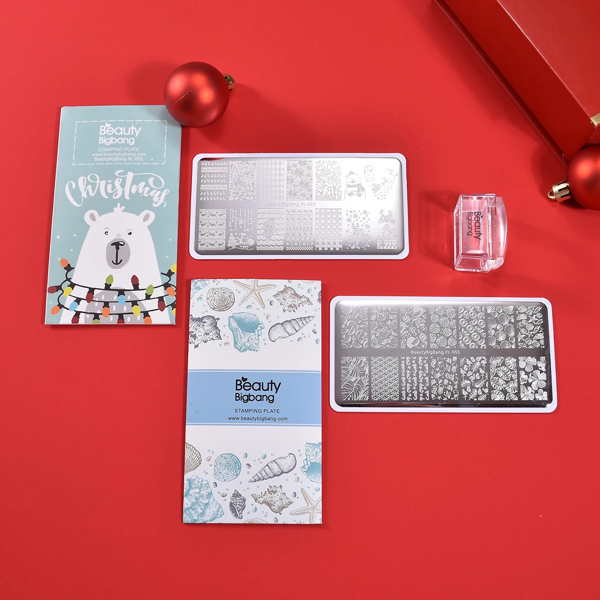 Набор BEAUTYBIGBANG для стемпинга ногтей 4 шт. пластины из нержавеющей стали с