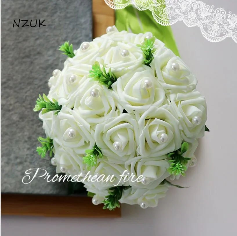 

Handmade Crystal Wedding Bouquets Wedding Bouquet Bridal Foam Flowers Ribbon For Women SPH08