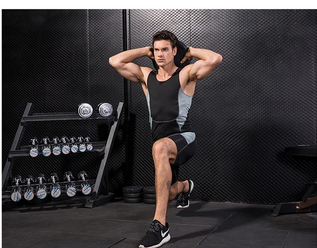 Мужская облегающая футболка с компрессионным рукавом для занятий фитнесом