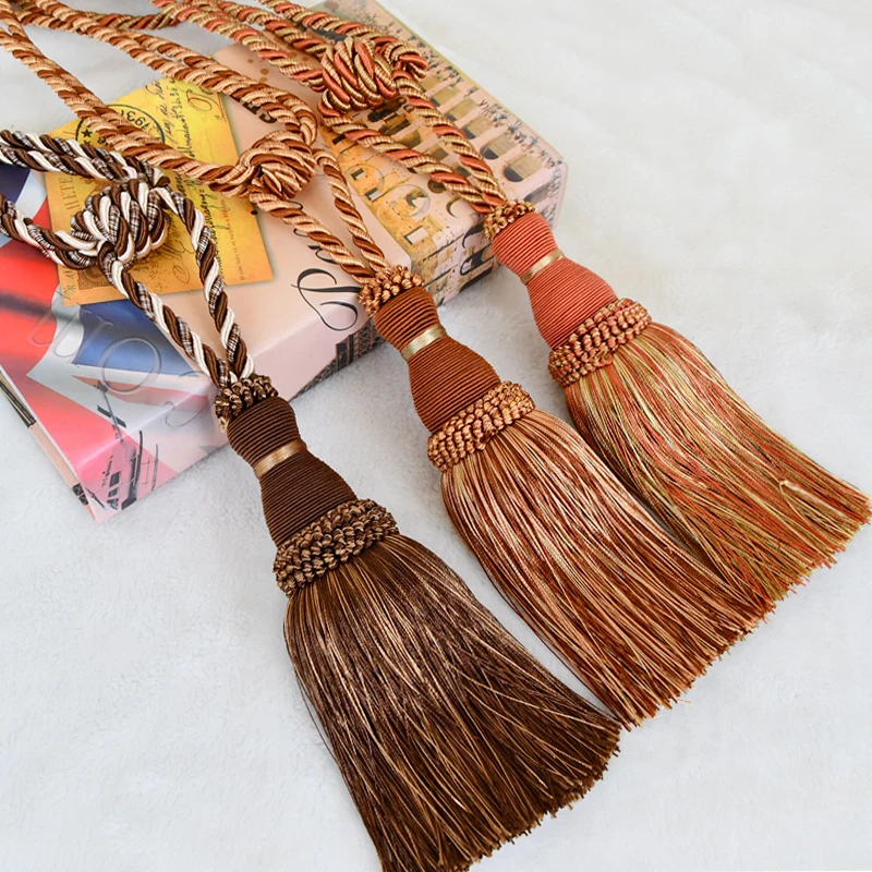

2 Pcs Modern Curtains Hanging Balls Belt Curtain Tieback Tassel Bandages Brushes Curtain Accessories