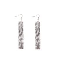 zwpon lightweight animal zebra print vertical bar leather earrings for women cheetah leopard earrings jewelry wholesale e6893