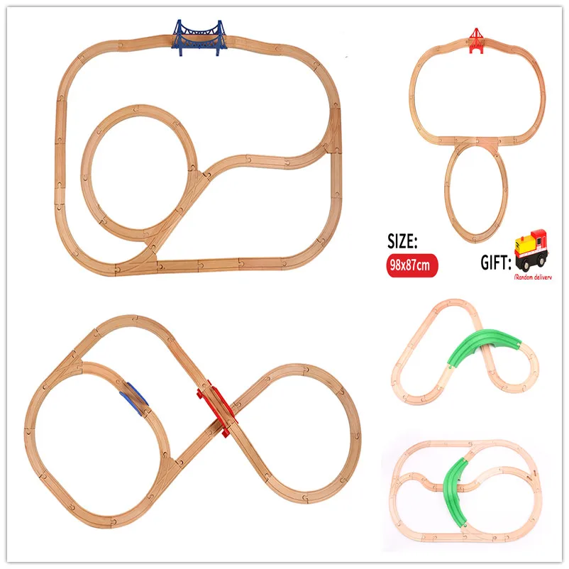 

Wholesale Beech Wooden Tracks Train Set Toy Diecast Train Wood Railway Compatible for All Common Track Educational Toys for Kids