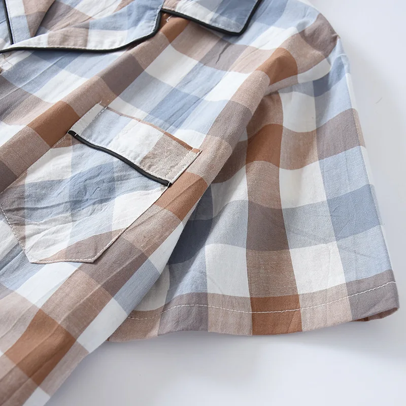 

Men's Washed Cotton Short-sleeved Shorts Pajamas Thin Summer Cotton Loose Sweat-absorbent Breathable Suit Pijama Japones Hombre