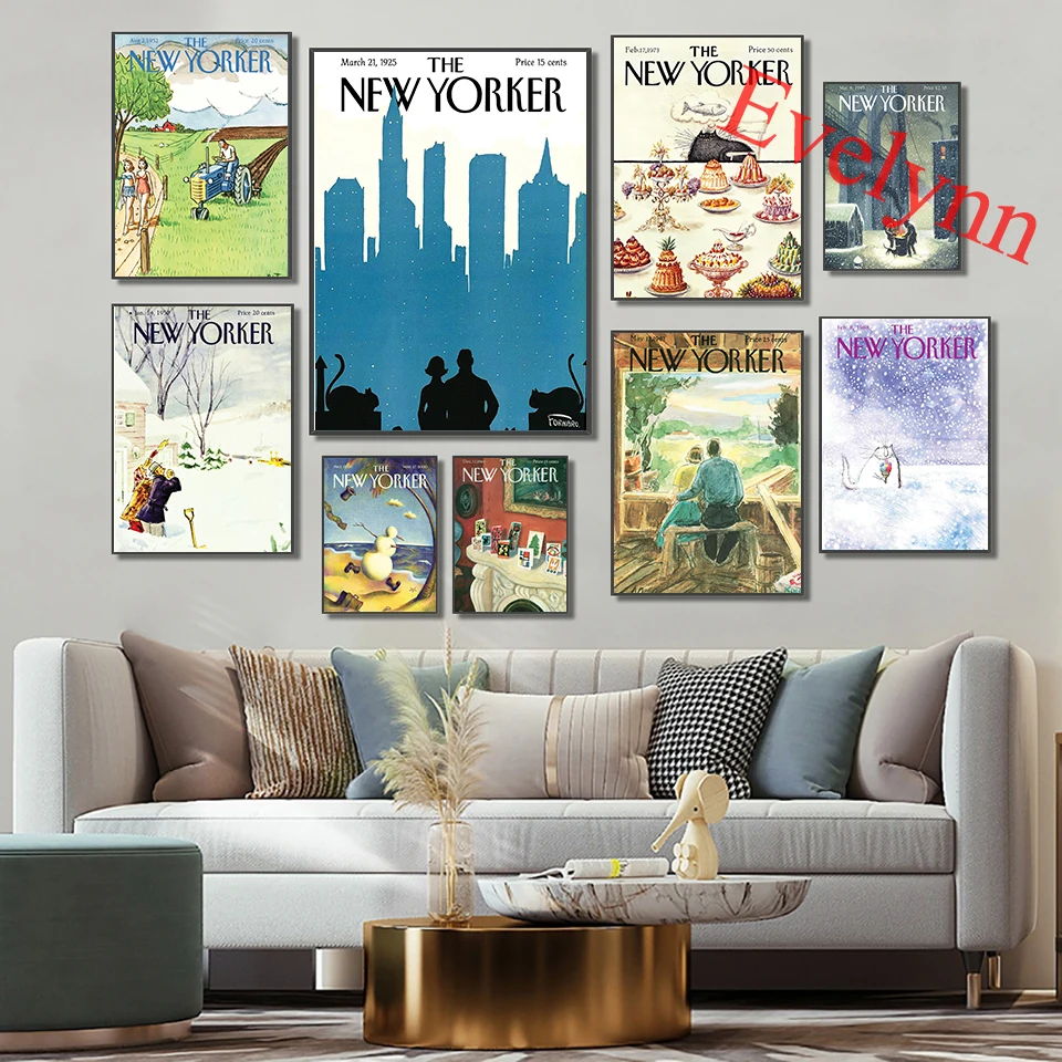 Винтажные постеры для обложки журналов The New Yorker Современное украшение гостиной