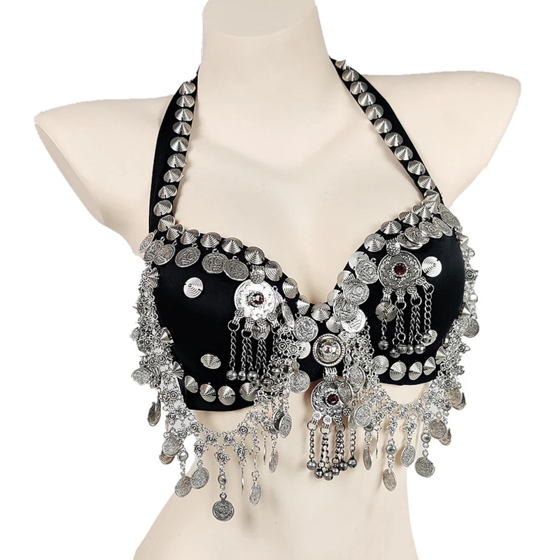 Для женщин танцевальная одежда Серебряная цепочка металлическими шипами