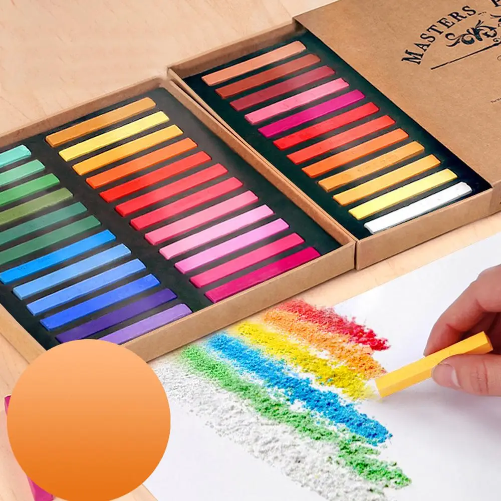 

Square Pastel Chalk Set 12/24/36/48 Colors Drawing Line Stick Toner Painting Chalk Set Soft Dry Artist Non-Toxic Painting Supply