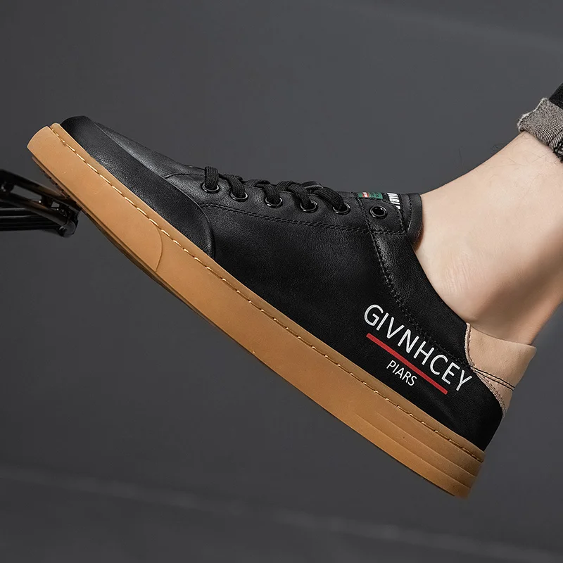 Мужские мокасины из коровьей кожи повседневные модные мягкие черные в Корейском