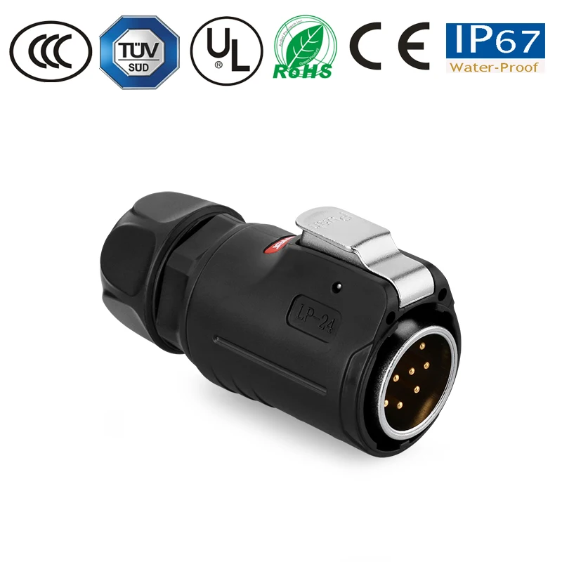 Водонепроницаемый соединитель для проводов Кабельная вилка и гнездо M24