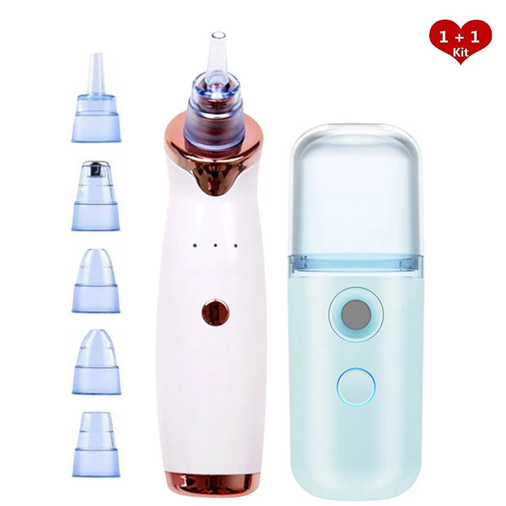 

Rechargeable Blackhead Remover Face Vacuum Pore Cleaner Suction Acne Pimple Removal Nano Facial Steamer Beauty Skin Care Tools