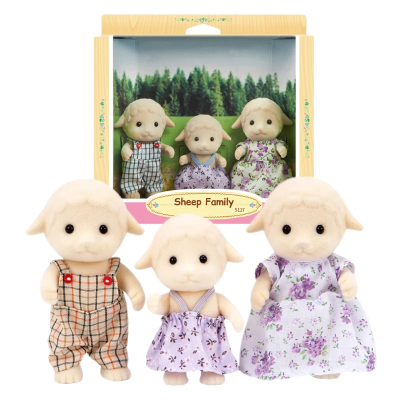 S01 Sylvanian Family кукольный домик пушистые фигурки Овечья семья 3 шт. игрушки с