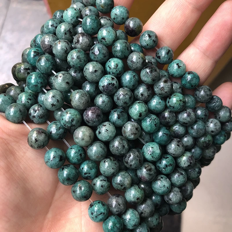 Натуральный камень африканская Бирюза Камень круглые бусины на возраст 6 8 10 12 лет
