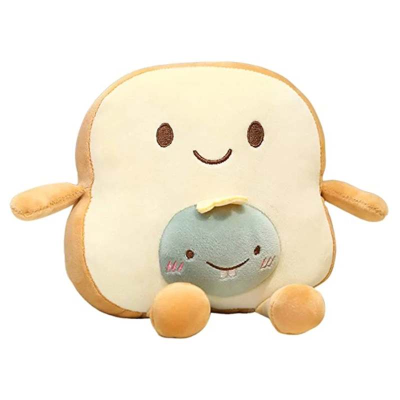 

T5EC Funny Toast Bread Pillow Creative Plush Toy Cute Soft Cushions Car Waist Pillow Bread Sliced Sofa Cushion Adult Kids Gift