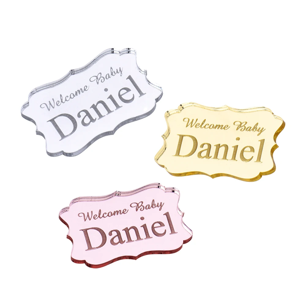 Персонализированные Бирки акриловое зеркало индивидуальное имя приглашение