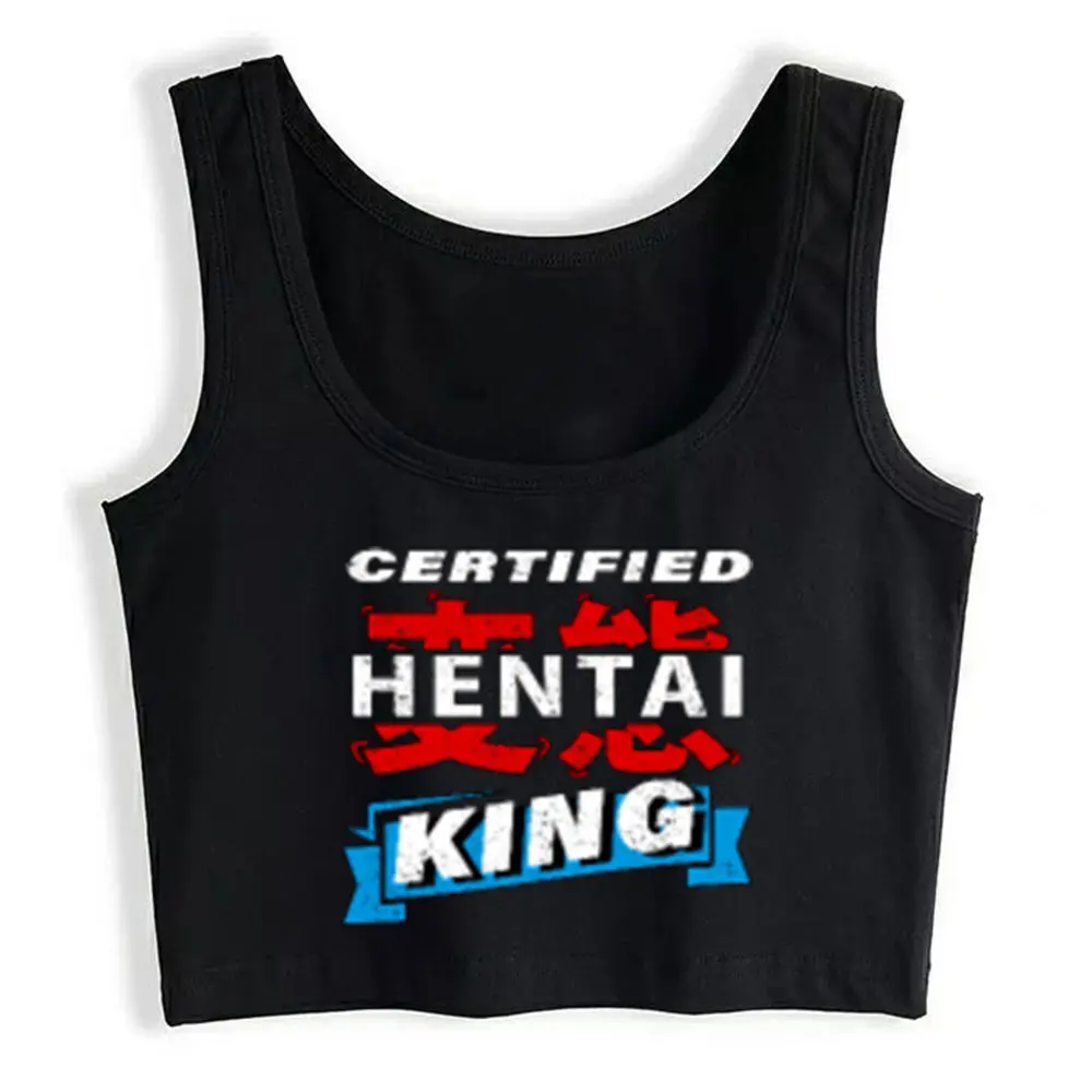 

Crop Top Hentai Ahegao Gift Ecchi Anime Design Cool White Cotton Womens Tops blusas mujer de moda 2021 verano Gym Tank Top Women