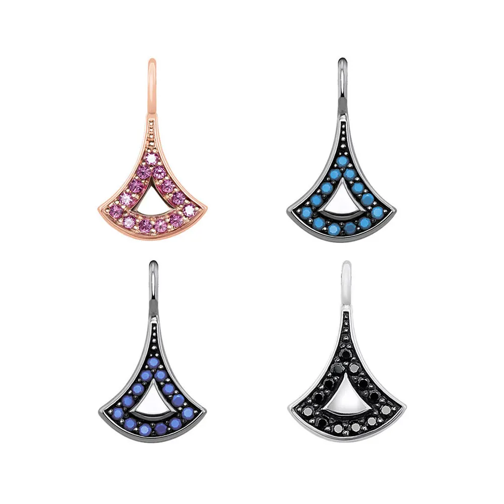 Кулон в виде чешуи азиатского дракона из стерлингового серебра 925 пробы с розовым