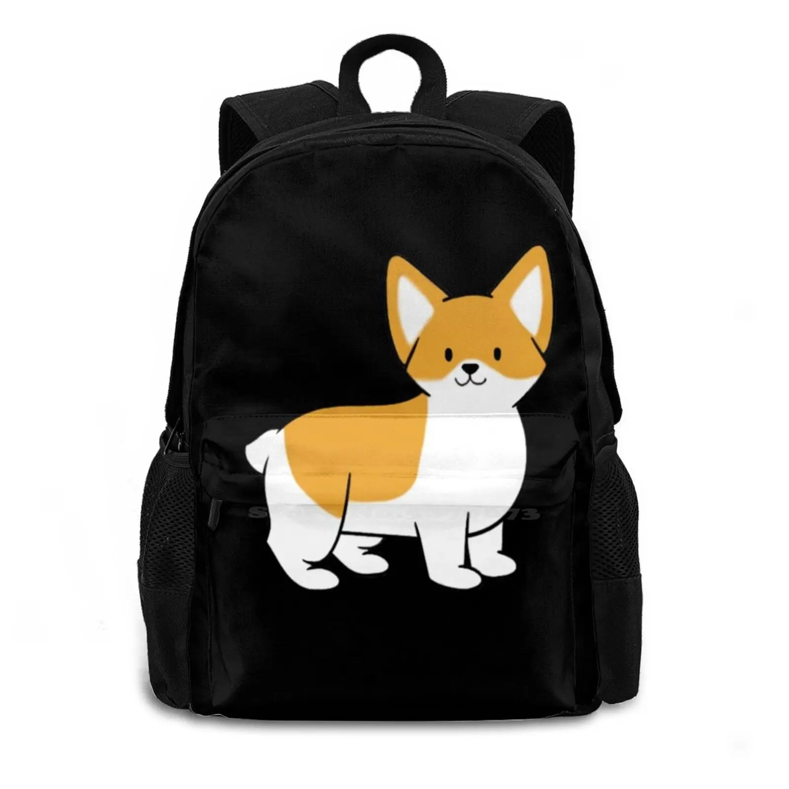 Skeeter The Corgi-Black Школьная сумка Большой вместительный рюкзак для ноутбука Корги