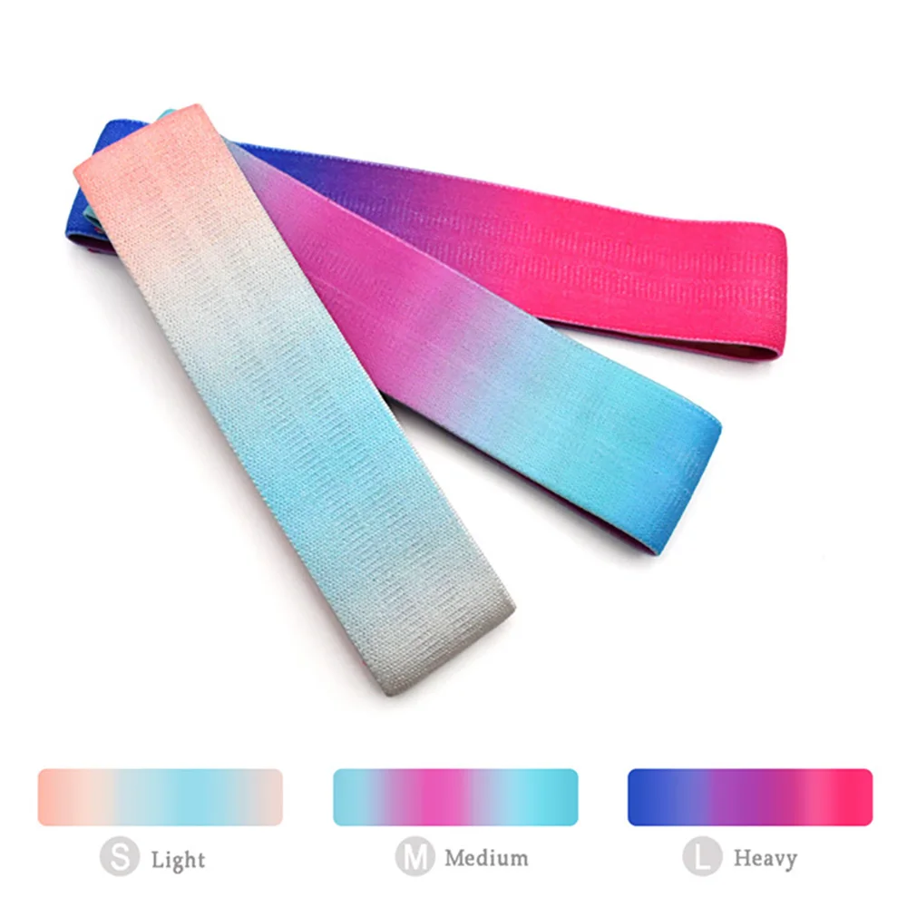 Resistance Bands 3-Piece Set Yoga Workout Resistance Band Fitness Hip Loop Anti-Skid Elastic Push Hip Squat Exercise Equipment
