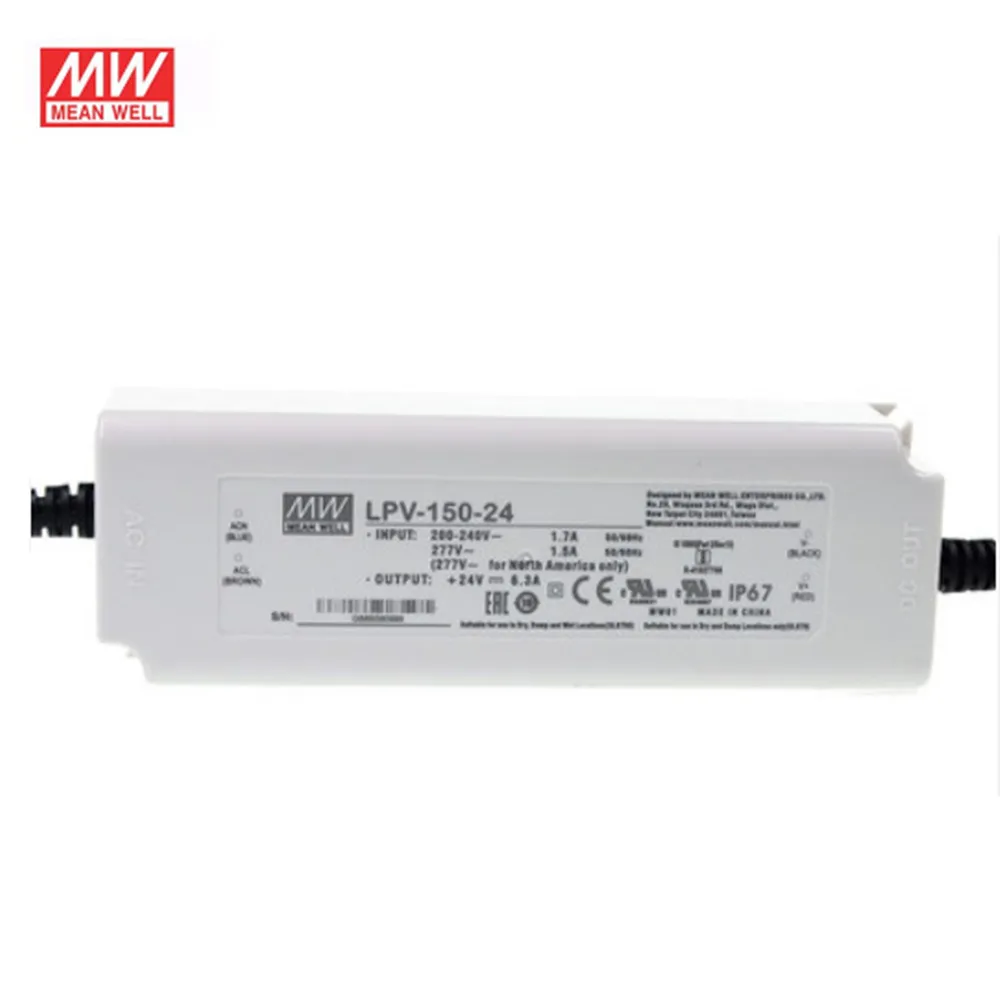 Источник питания Meanwell LPV-150 150 Вт IP67 водонепроницаемый LPV-150-24 LPV-150-12 12 В 15 24 36 48