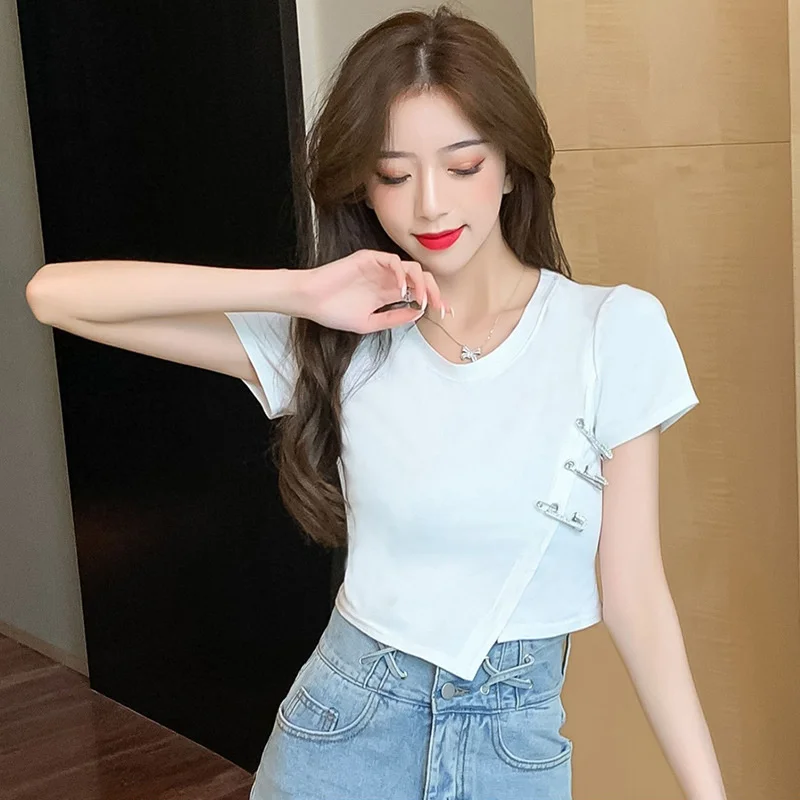 

Summer irregular short top 2021 new slim and versatile design