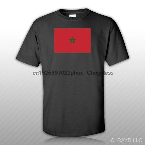 Moroccan Flag T-Shirt Tee Shirt Free Sticker Morocco MAR MA |