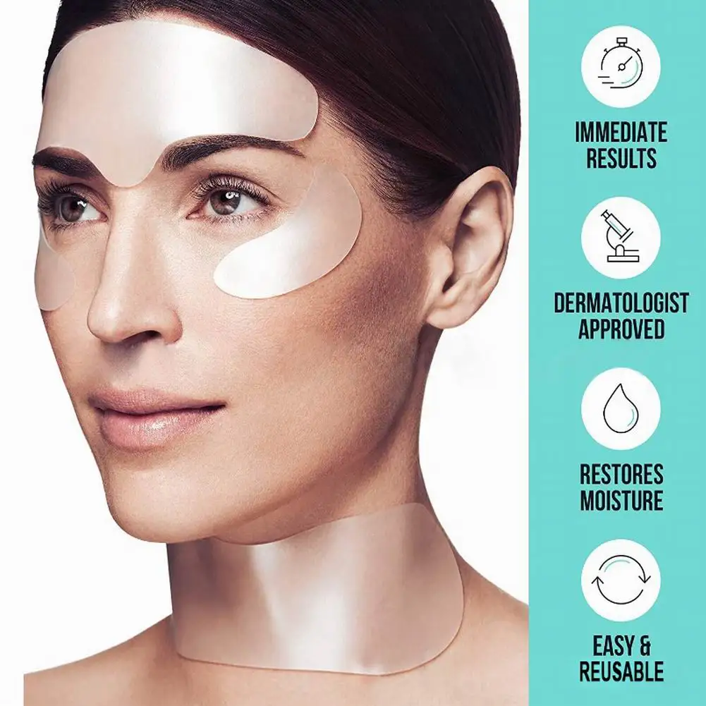 

4pcs Anti Patches Pads Reusable Silicone Removal Sticker Face Forehead Neck Eye Sticker Skin Care Patch Facial Wrinkle Strips