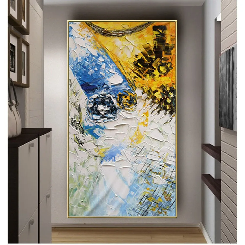 

100% Handpainted Colorful Abstract Oil Painting Canvas Handmade Painting Home Decor Oil Painting Artwork Living room decor mural