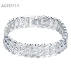 Широкий браслет AGTEFFER из серебра 925 пробы для женщин и мужчин, модные ювелирные украшения для свадебной помолвки Вечерние