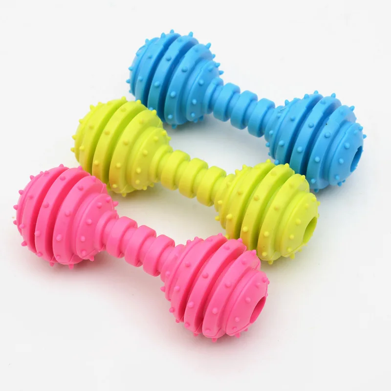 

Rubber Thorn Ring Barbell Pet Toys Cat and Dog High Quality Molars Dog Chewing Toys Sound Cat and Dog Toys