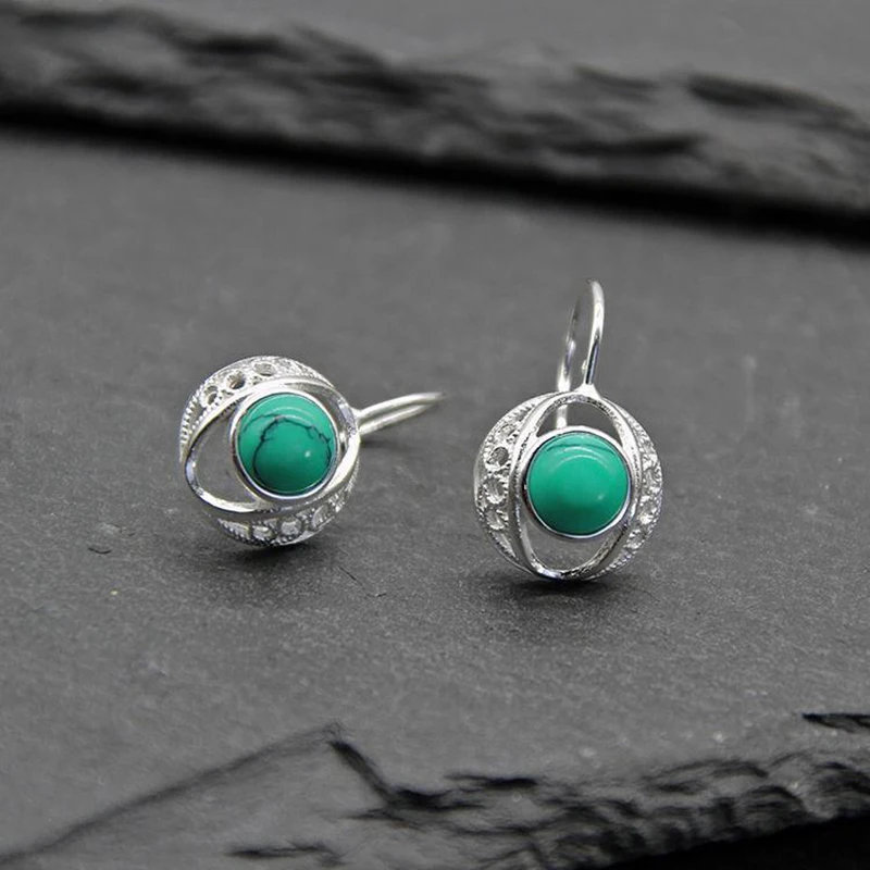 Серьги в этническом стиле серебряные украшения с узором ретро | Украшения и