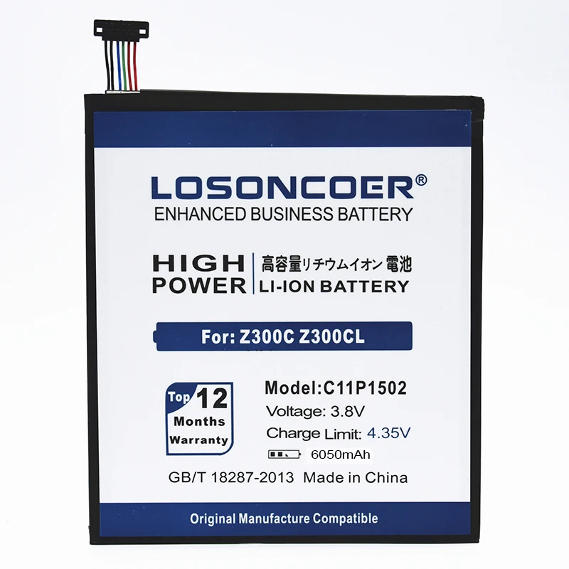 LOSONCOER 6050 мА/ч, C11P1502 Замена Батарея для ASUS ZenPad 10 Z300CG Z300CL P01T Z300M Z300C P023 10,1
