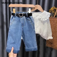 baby girls outfit new autumn girls fashion clothing set baby suit long sleeve lace shirt loose jeans kids clothes girl suit