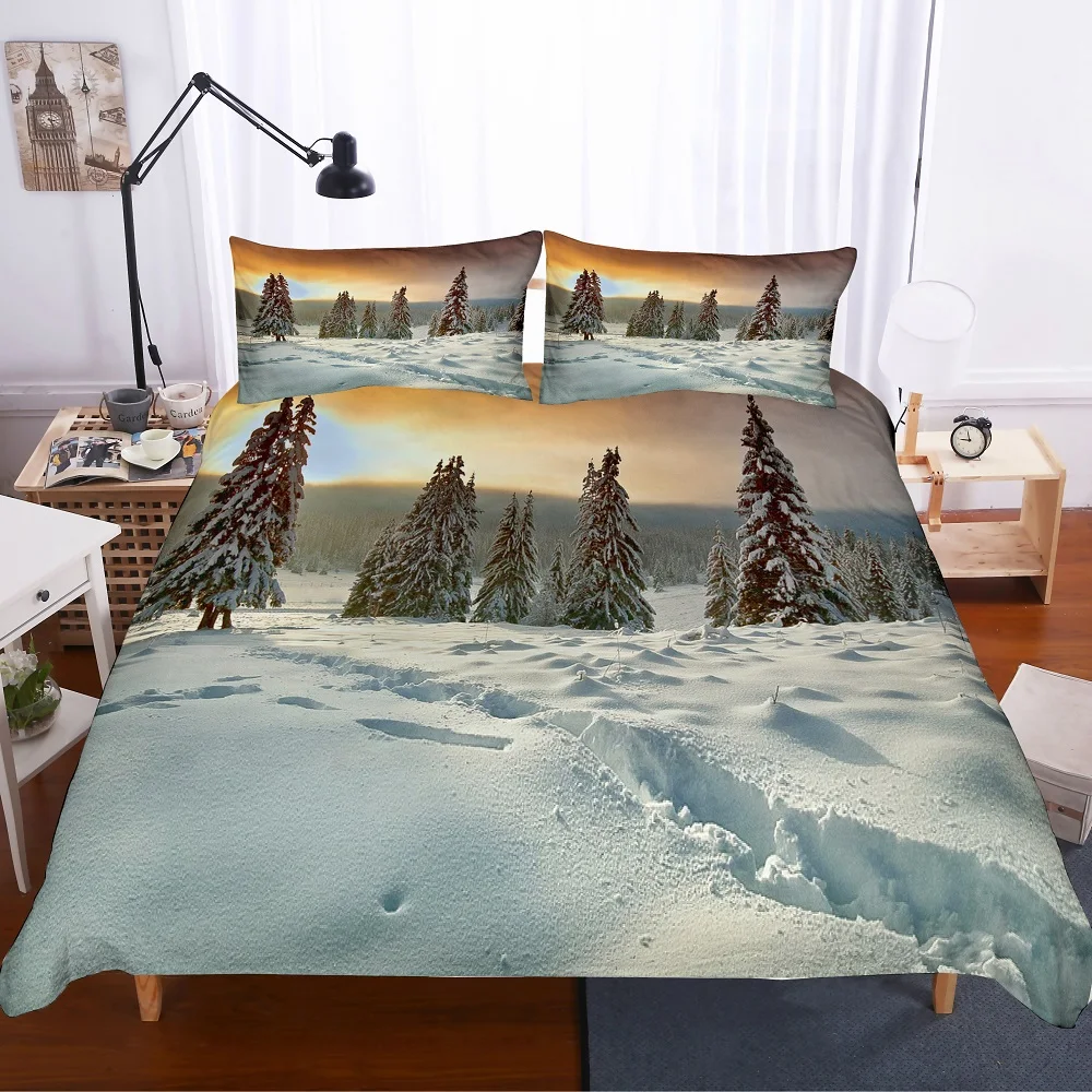 2/3 шт. природа вид Постельное белье новогодней елки и пододеяльник набор восход