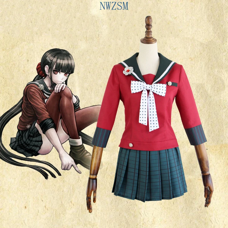 Danganronpa V3 убийства гармонии Harukawa Маки школьная Униформа Косплэй Костюм Аниме