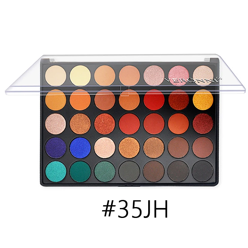 35JH Color Eyeshadow VERONNI 35 цветов обнаженные тени для век Макияж Shimmer Водонепроницаемый Профессиональный матовый блеск обнаженные тени для век макияж Палитра - Цвет: 35JH Color Eyeshadow