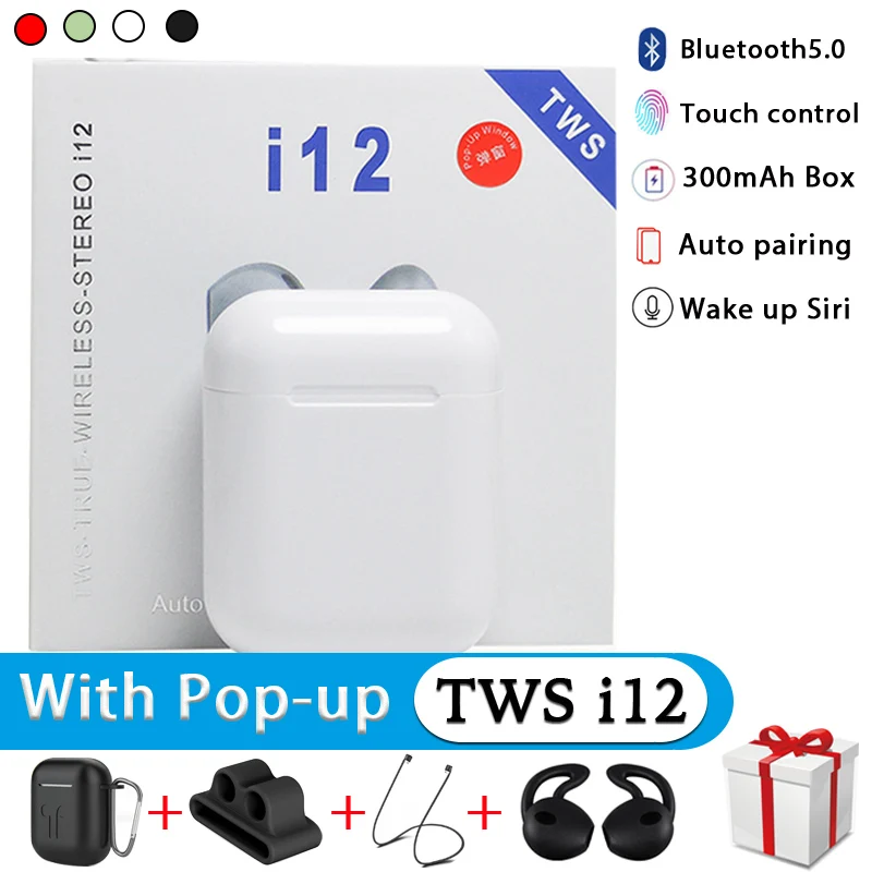 I12 TWS, оригинальные беспроводные Bluetooth наушники, беспроводные, авто сопряжение, спортивные наушники с наушниками, аксессуары для i7s i10 TWS