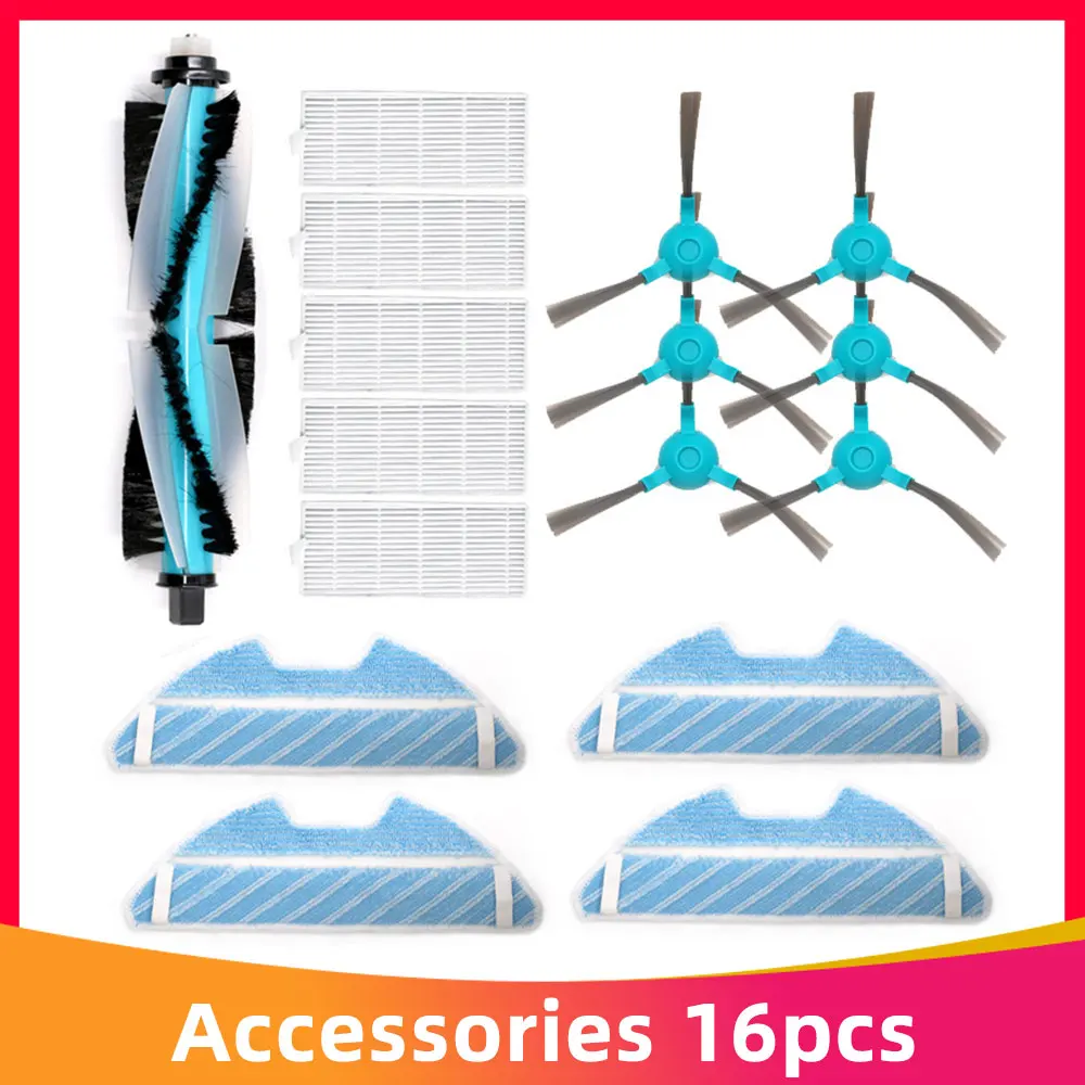 

Main Roller Side Brush Hepa Air Filter Mop Cloth Replacement Parts for Conga 1290 1390 Robot Vacuum Cleaner Spare Accessories
