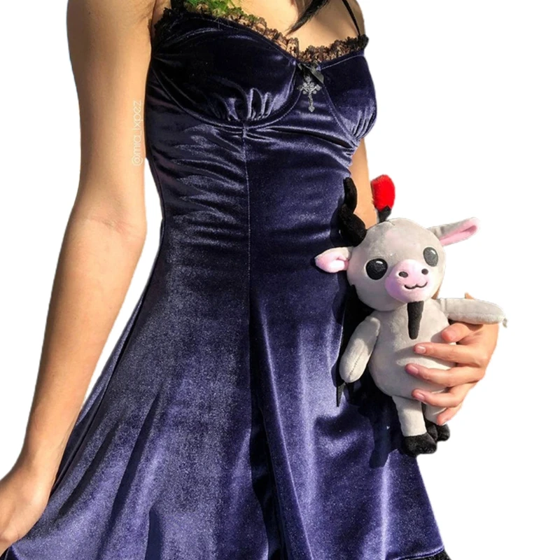 

LXAE Girly Lace Slim-Fit Suspender Dress Sexy Streetwear Sling Dress Sleeveless Chic Women Party Dresses All-match Summer