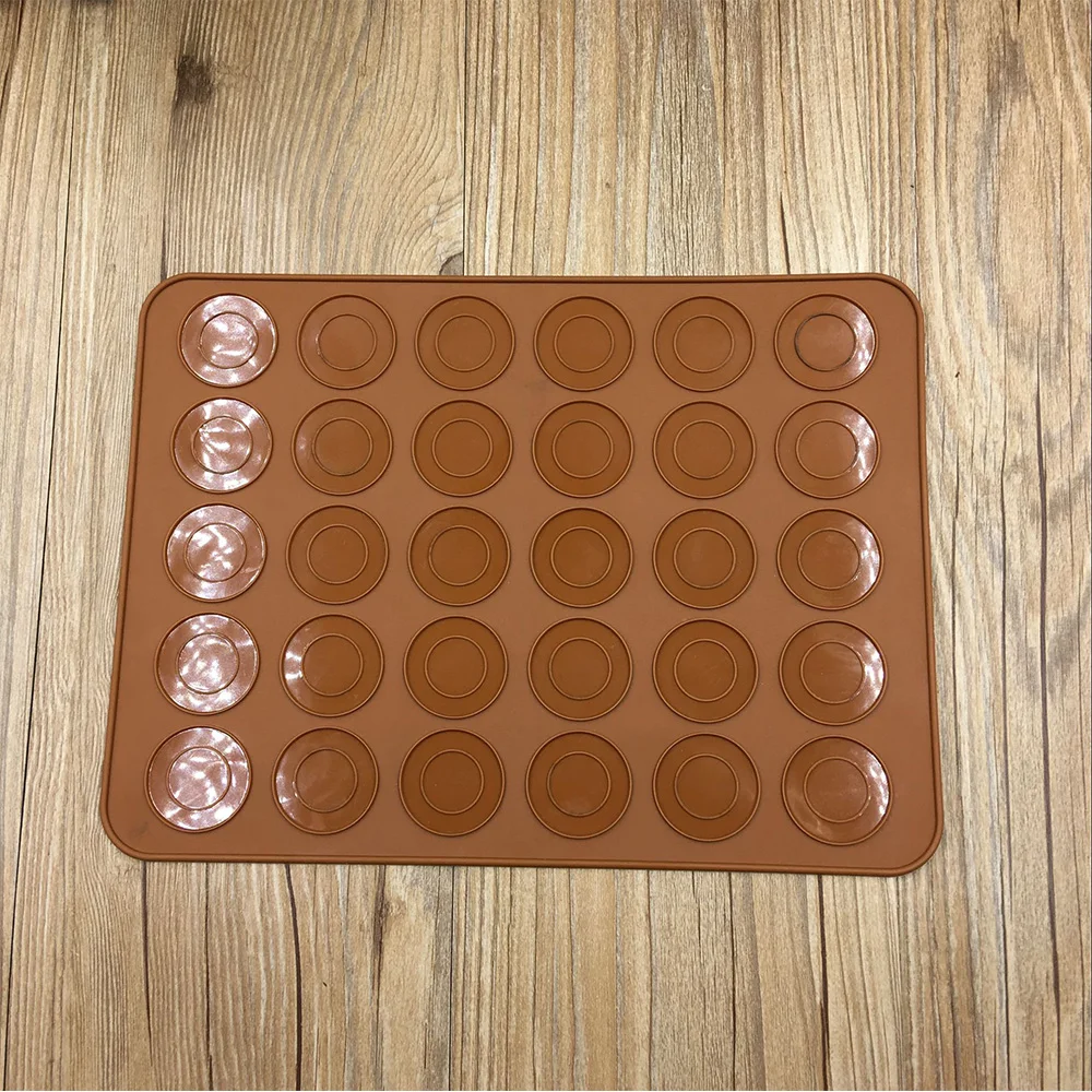 

Macaron Silicone Mat Reusable Non-Stick Silicone 30 Hole Macaron Baking Mold Mat For Almond Muffin Chocolate Chip Cookies