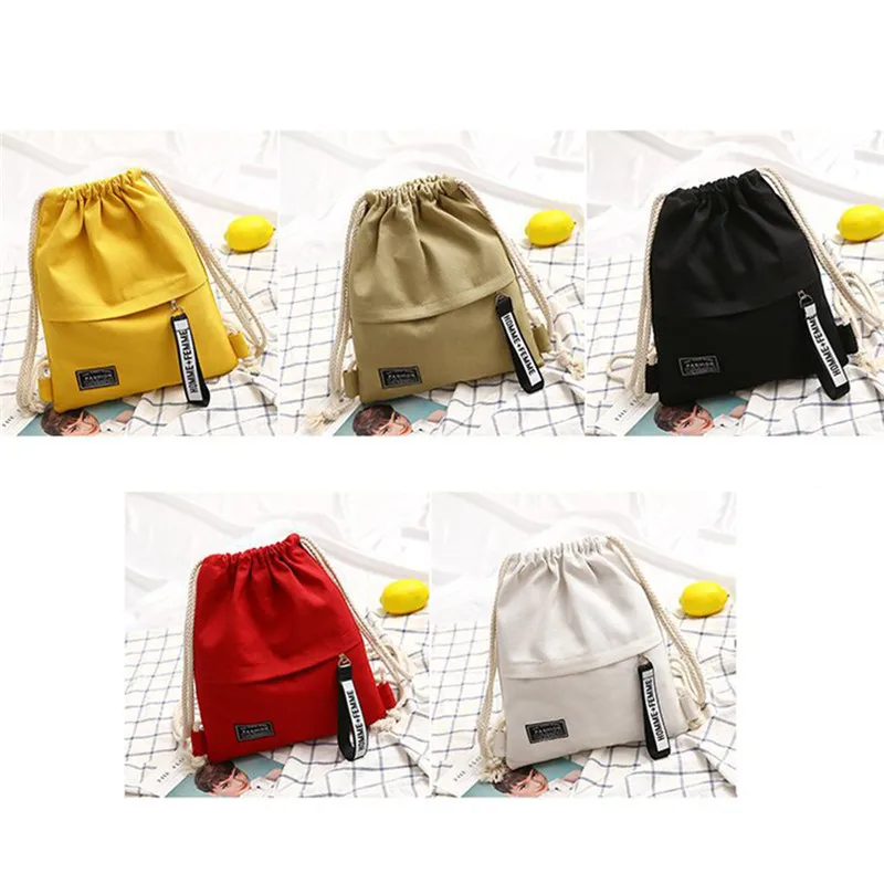 Canvas Drawstring Backpack School Gym Bag Storage Pack Rucksack Pouch For Back | Багаж и сумки