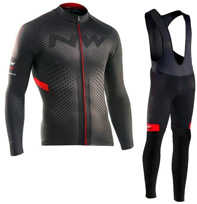 Long sleeve suit Northwave Команда с длинным рукавом Велоспорт Джерси Комплект комбинезон ropa ciclismo велоодежда MTB велосипед Джерси Униформа мужская одежда - Цвет: Long sleeve suit