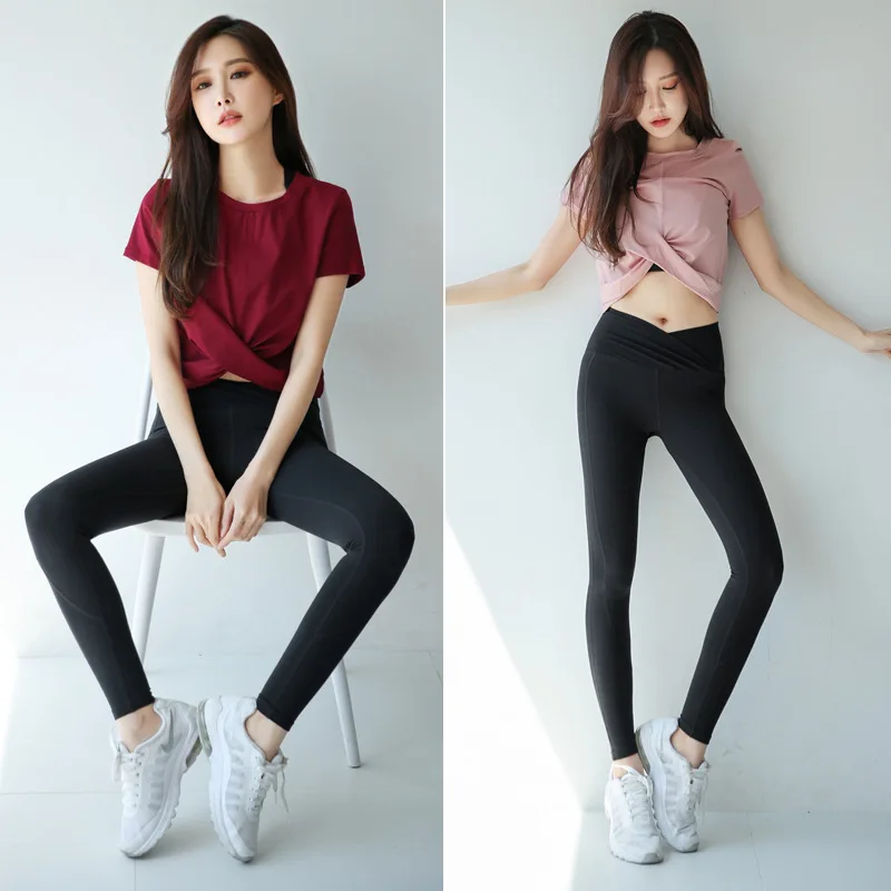 Женский костюм для йоги новая летняя спортивная одежда бега сексуальная