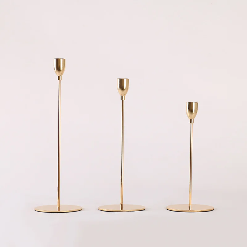 

Candlestick Simple Golden Iron Art Candlestick Candle Cup Living Room Decor Romantic Candle Dinner Decor candle stick holder